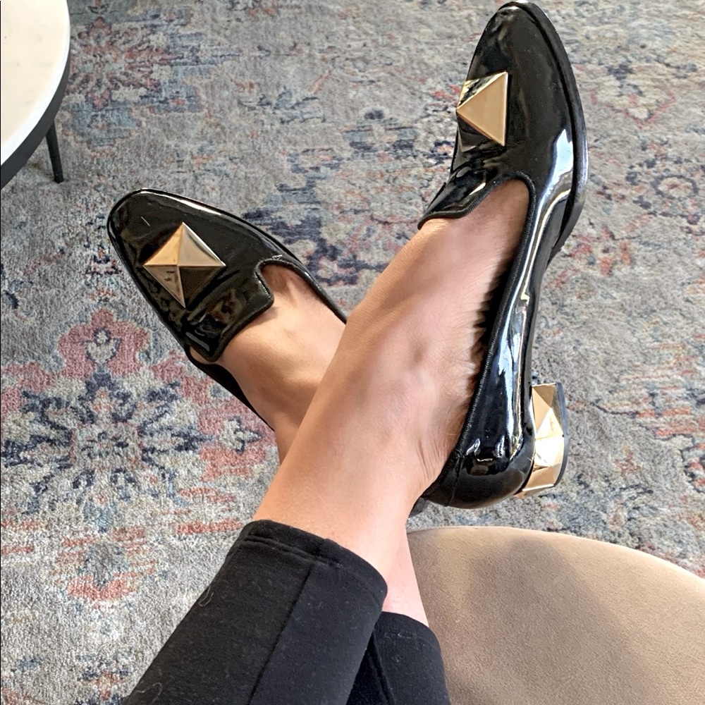 Valentino Garavani Patent Leather Loafers Metal Heel